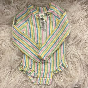 Little me pastel stripe rash guard for 12month girl